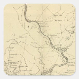 Sticker Carré Pays de rivière de Rariton au Jersey est