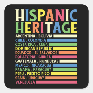 Sticker Carré Pays latino-américains Mois du patrimoine hispaniq