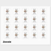 Sticker Carré Pays Occidental Cowboy Boho Wedding Favoriser (Feuille)