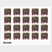 Sticker Carré Pays rustique Marsala Peony Mariage de automne Fav (Feuille)