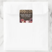 Sticker Carré Pays rustique Marsala Peony Mariage de automne Fav (Sac)