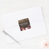 Sticker Carré Pays rustique Marsala Peony Mariage de automne Fav (Enveloppe)