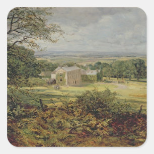 Sticker Carré Paysage anglais avec une maison, 19ème siècle
