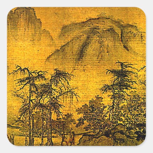 Sticker Carré Paysage antique (Devant)