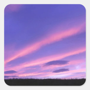 Sticker Carré Paysage artistique vibrant du crépuscule au couche