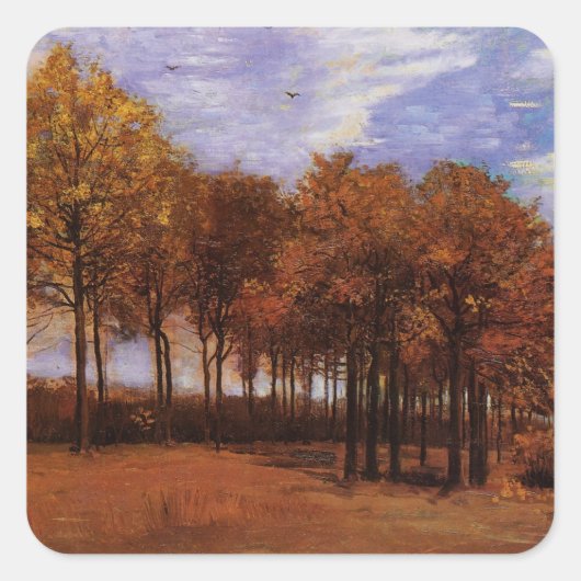 Sticker Carré Paysage d'automne par Vincent van Gogh (Devant)