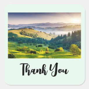 Sticker Carré Paysage de Collines Ondulantes Photo de Nature Mer