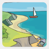 Sticker Carré Paysage de la voile (Devant)