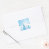 Sticker Carré Paysage de Noël (Enveloppe)