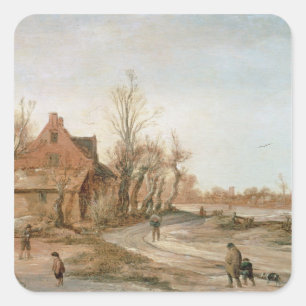Sticker Carré Paysage d'hiver, 1623