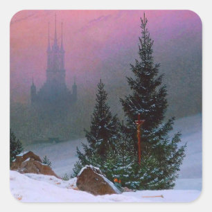 Sticker Carré Paysage d'hiver Caspar David Friedrich