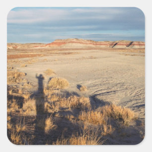 Sticker Carré Paysage du désert avec photo de l'ombre