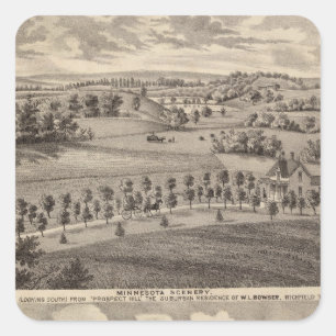 Sticker Carré Paysage du Minnesota chez River Valley morte