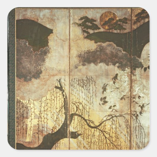 Sticker Carré Paysage ensoleillé (Devant)