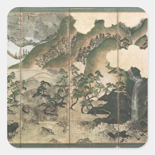 Sticker Carré Paysage hivernal (Devant)