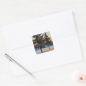 Sticker Carré Paysage hivernal neige en Nouvelle-Angleterre (Enveloppe)