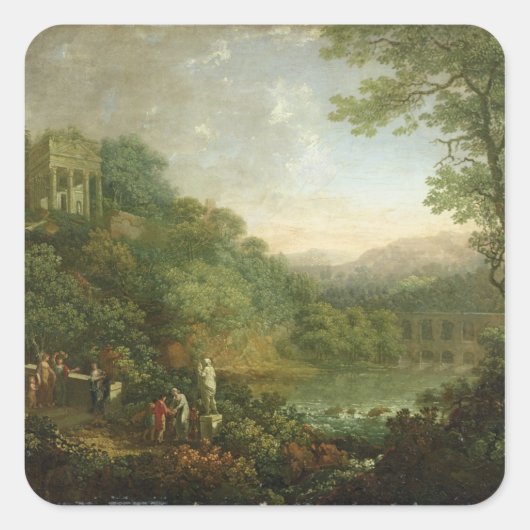 Sticker Carré Paysage idéal, 1776 (Devant)