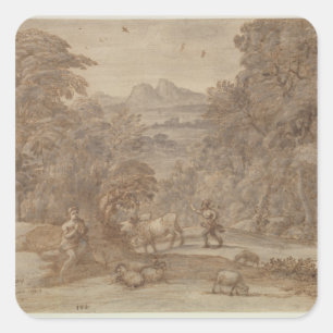 Sticker Carré Paysage Mercure et Apollo