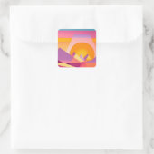 STICKER CARRÉ PAYSAGE NEO GEO SUNSET (Sac)
