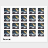 Sticker Carré Paysage nuageux (Feuille)