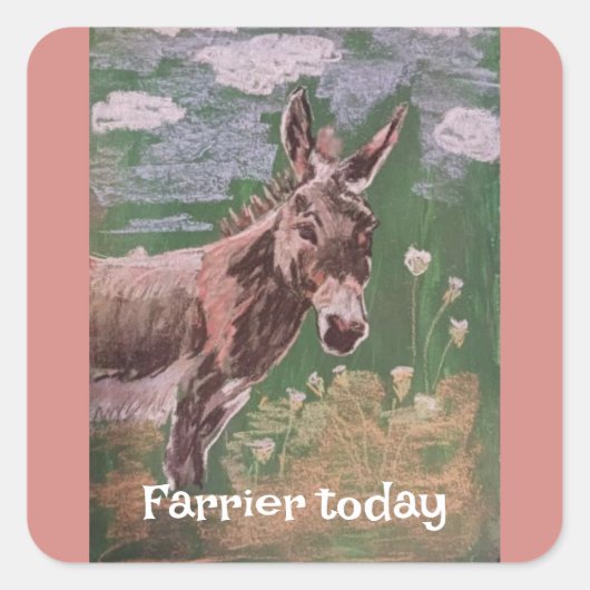 Sticker Carré paysan aujourd'hui ( âne femelle) (Devant)
