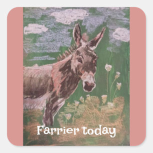 Sticker Carré paysan aujourd'hui ( âne femelle)