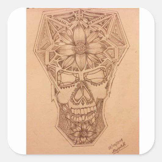 Sticker Carré PC-SKuLL (Devant)