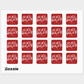 Sticker Carré Peace and Joy Red Holiday (Feuille)