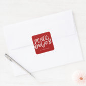 Sticker Carré Peace and Joy Red Holiday (Enveloppe)