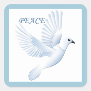 STICKER CARRÉ PEACE DOVE