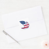 Sticker Carré Peace Dove US Patriotic Design (Enveloppe)