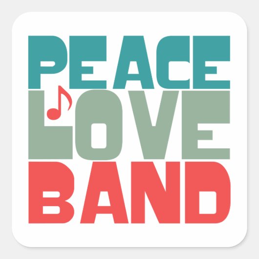 Sticker Carré Peace Love (Devant)