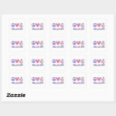 Sticker Carré Peace Love APRN (Feuille)