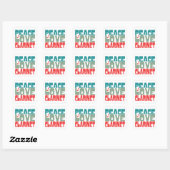 Sticker Carré Peace Love Clarinet (Feuille)