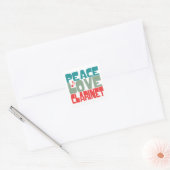 Sticker Carré Peace Love Clarinet (Enveloppe)