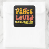 Sticker Carré Peace Love et Anti-Racisme (Sac)