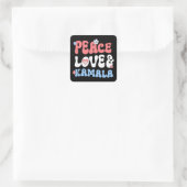 Sticker Carré Peace Love et Kamala Harris 2024 (Sac)