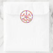 Sticker Carré Peace Love Flower Power (Sac)