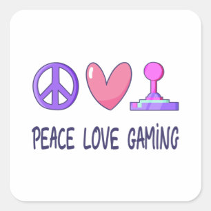 Sticker Carré Peace Love Gaming