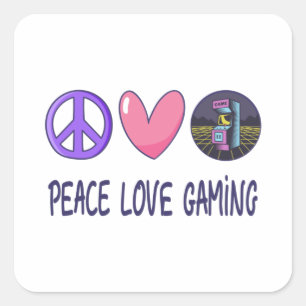 Sticker Carré Peace Love Gaming