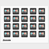 Sticker Carré Peace Love Handbells Conception Pour Les Sonneries (Feuille)