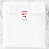 Sticker Carré Peace love joy police rouge moderne (Sac)