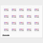 Sticker Carré Peace Love Nuring (Feuille)