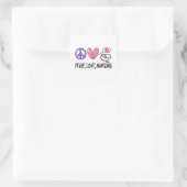 Sticker Carré Peace Love Nuring (Sac)