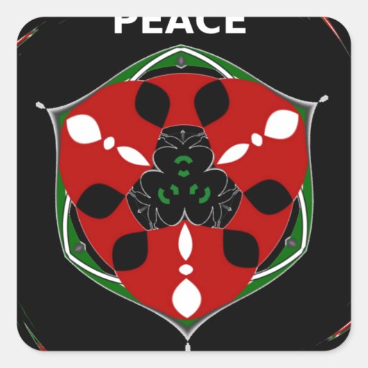 Sticker Carré "Peace : with Shield Emblem" (Devant)