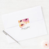 Sticker Carré Peach et rose aquarelle Mariage floral (Enveloppe)