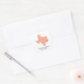 Sticker Carré Peach Texas Mariage (Enveloppe)