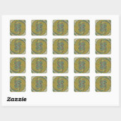 Sticker Carré Peacock Art Nouveau Style rond design complexe (Feuille)