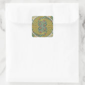 Sticker Carré Peacock Art Nouveau Style rond design complexe (Sac)
