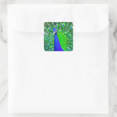 Sticker Carré Peacock avec queue foulée (Sac)